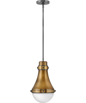 Oliver 1-Light Small Pendant in Heritage Brass