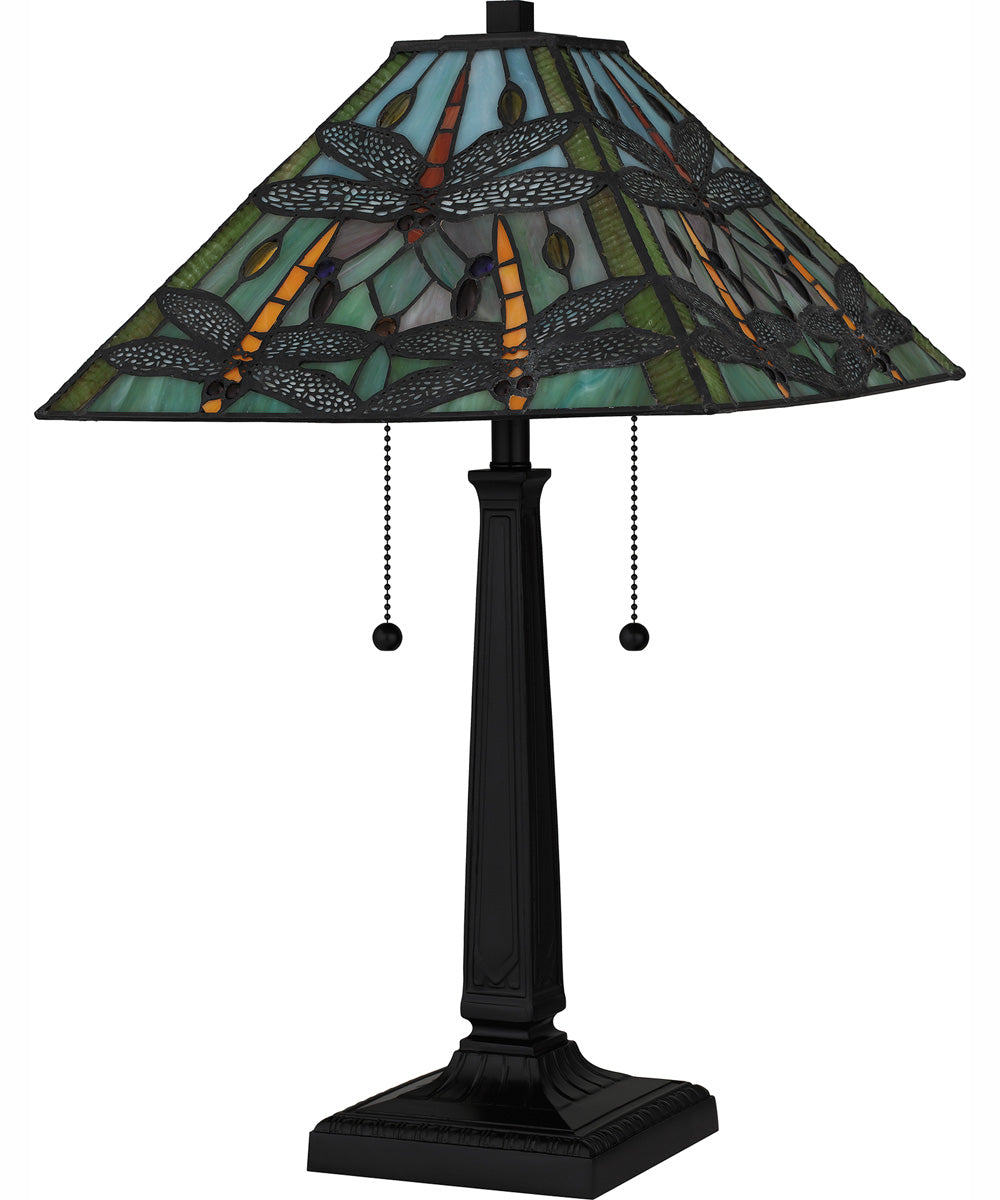 Tiffany Small 2-light Table Lamp Matte Black