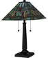 Tiffany Small 2-light Table Lamp Matte Black