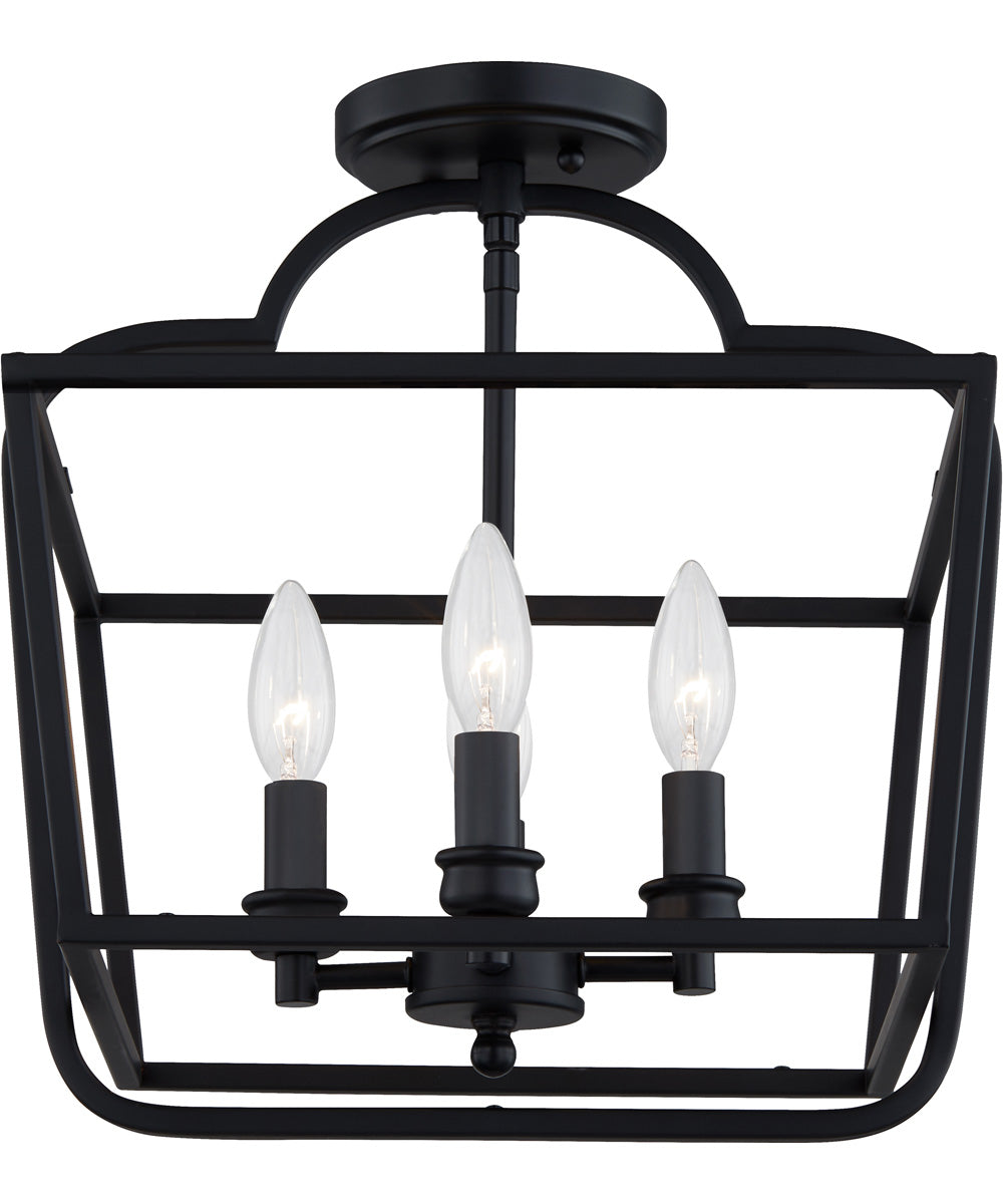 Blanche 4-light Semi Flush Mount Matte Black