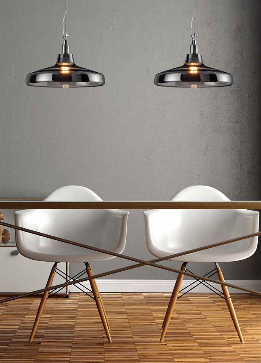 16"W Dover 1-Light  Pendant Transparent