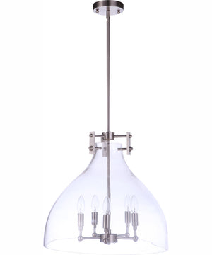 Chardonnay 5-Light Pendant Brushed Polished Nickel