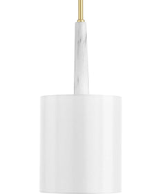 Palacio 1-Light White Silk Shade Luxe Pendant Light Vintage Gold