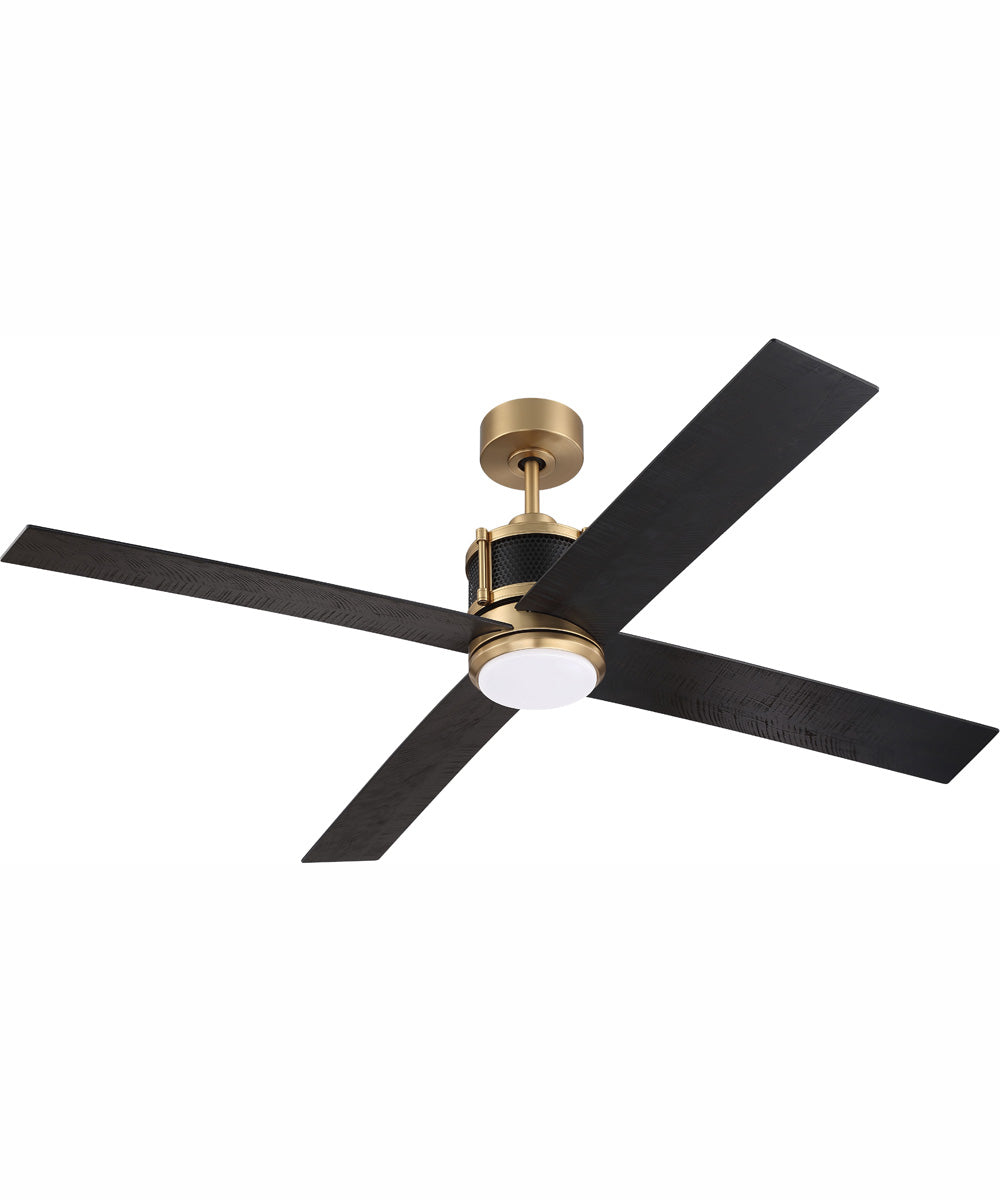 56" Gregory 1-Light Ceiling Fan Satin Brass / Flat Black