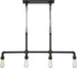35"W Iron 4-Light Linear Island Pendant Industrial Bronze