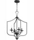 Maryse 4-light Entry Foyer Hall Chandelier Matte Black