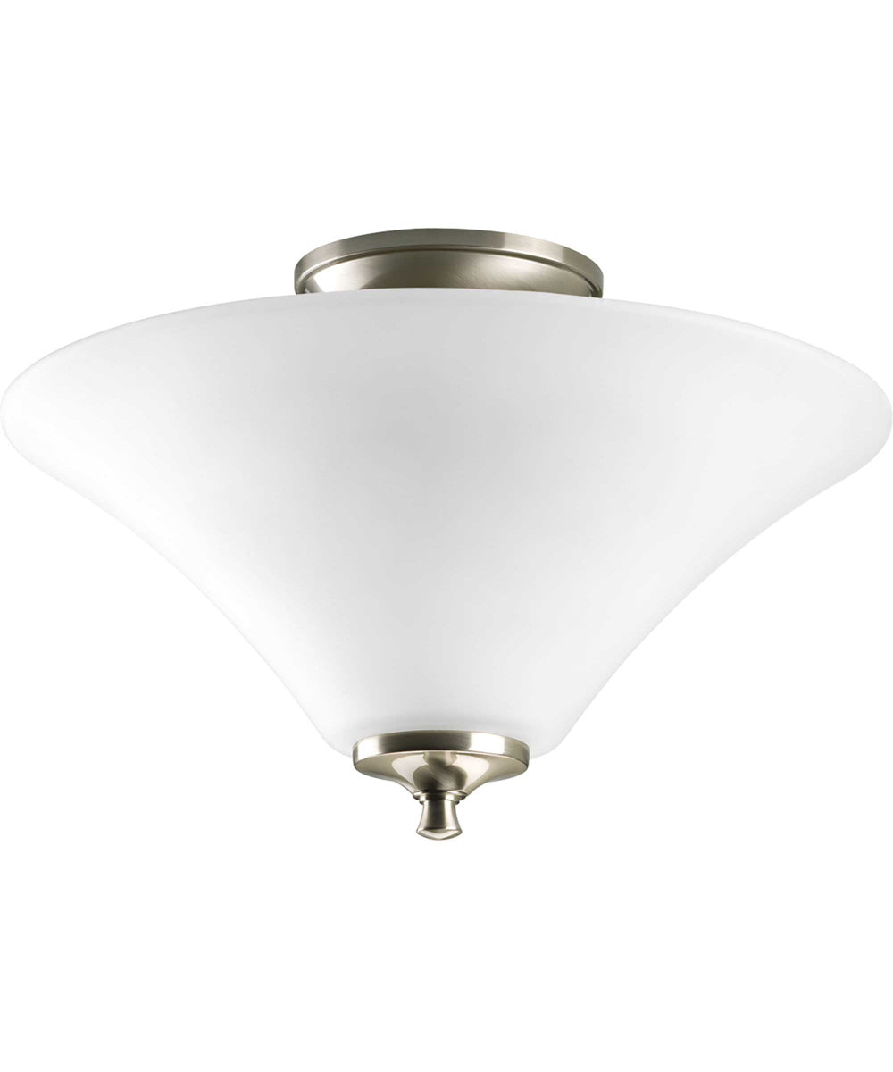 Joy 2-Light 13-1/4" Semi Flush Brushed Nickel