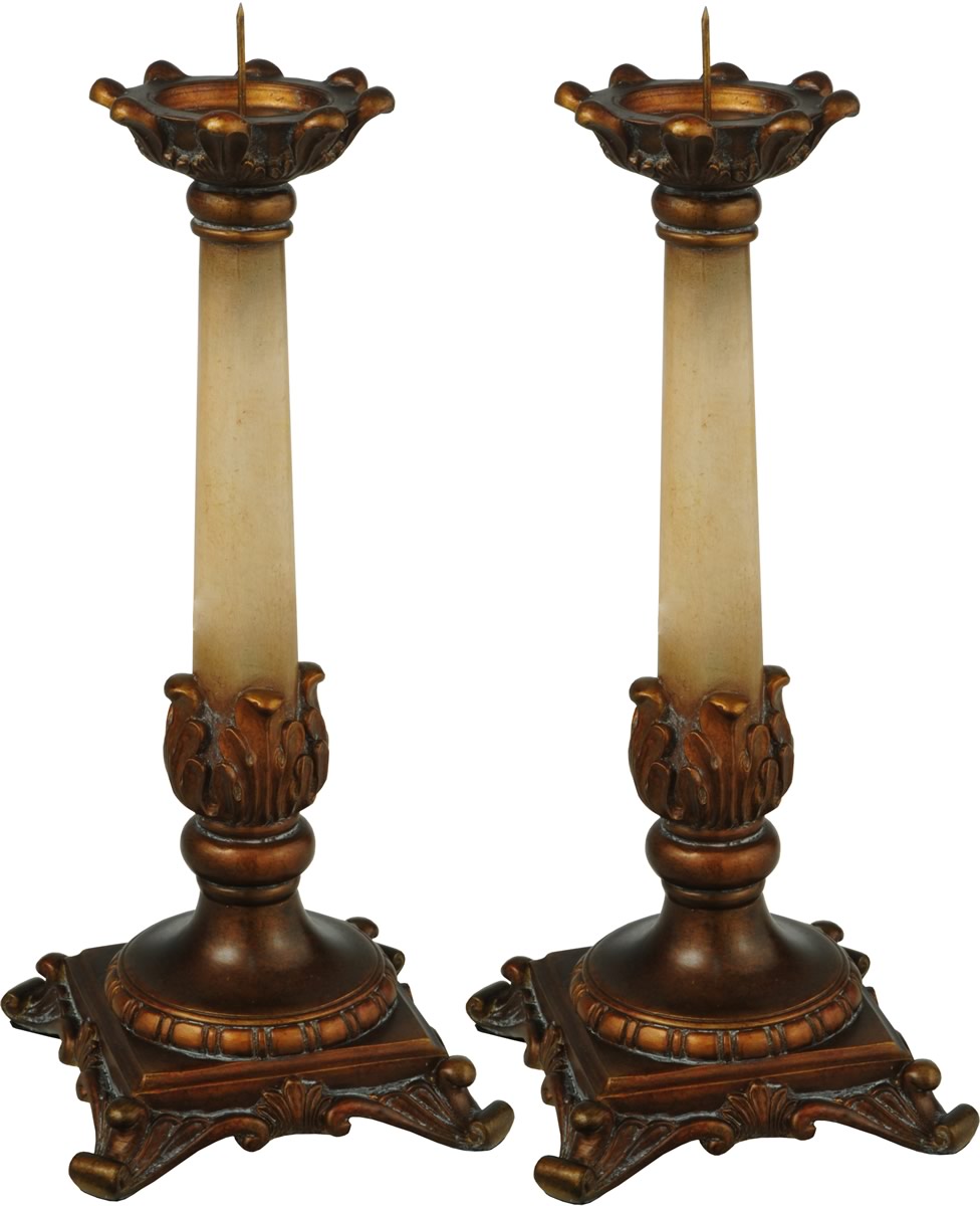 10"H Arcadia 2 Pieces Candle Sticks