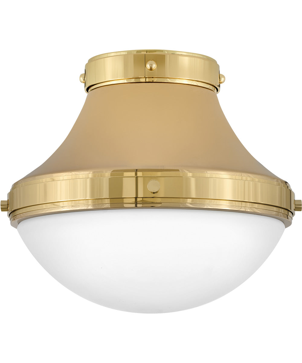 Oliver 1-Light Small Flush Mount in Bright Brass