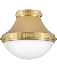 Oliver 1-Light Small Flush Mount in Bright Brass