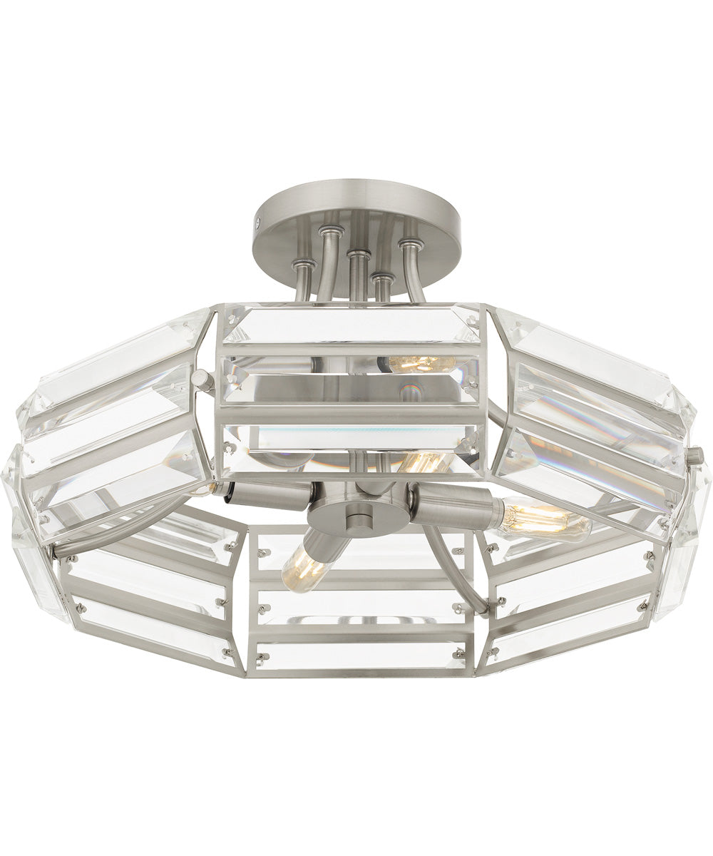 Quoizel Semi-Flush Mount Medium 4-light Semi Flush Mount Brushed Nickel