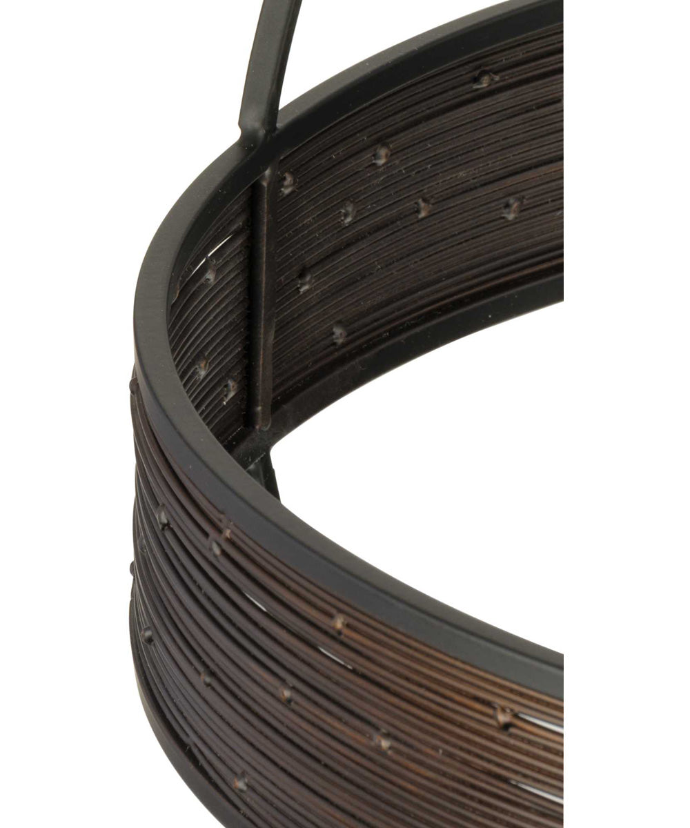 Terrace  1-Light Clear Seeded Glass Global Outdoor Hanging Light Matte Black