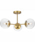 Atwell 3-Light Mid-Century Modern Semi-Flush Mount Brushed Bronze