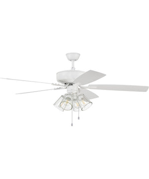 Pro Plus 104 Clear 4 Light Kit 4-Light A - series Ceiling Fan (Blades Included) White