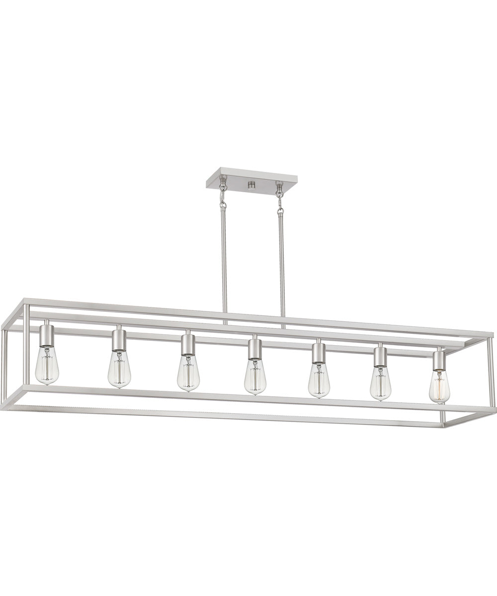 New Harbor 7-light Island Light Brushed Nickel