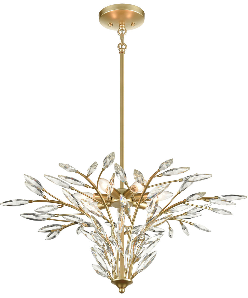 Flora Grace 7-Light Chandelier Champagne Gold/Clear Crystal