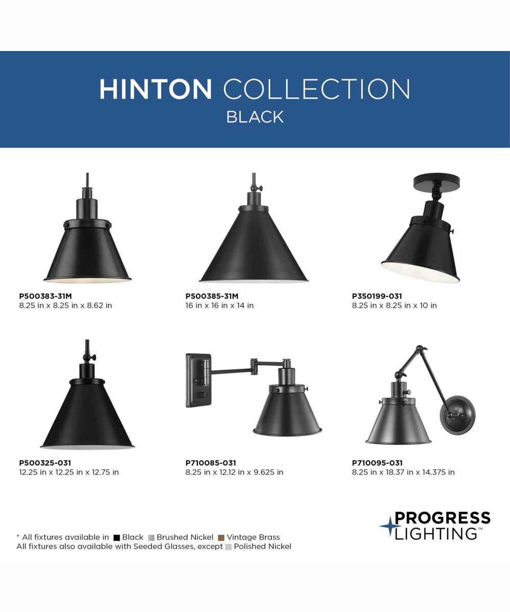 Hinton 1-Light Modern Farmhouse Pendant Matte Black