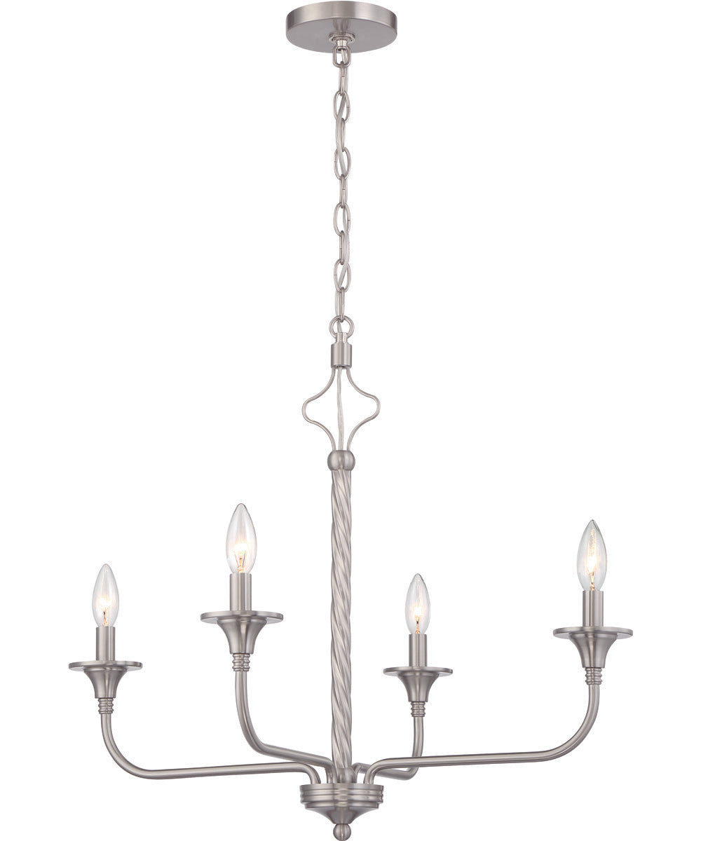 Jolenne 4-Light Chandelier Brushed Polished Nickel