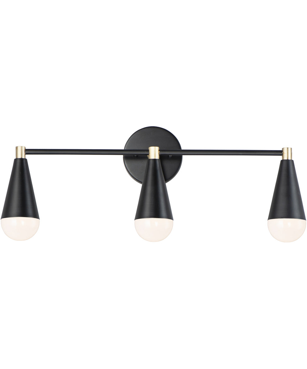 Lovell 3-Light Bath Vanity Black / Satin Brass