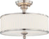 15"W Candice 3-Light Close-to-Ceiling Brushed Nickel