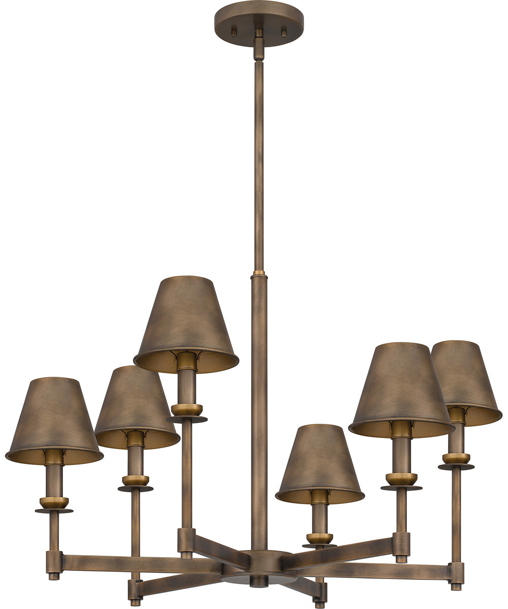 Cross 6-light Chandelier Statuary Bronze