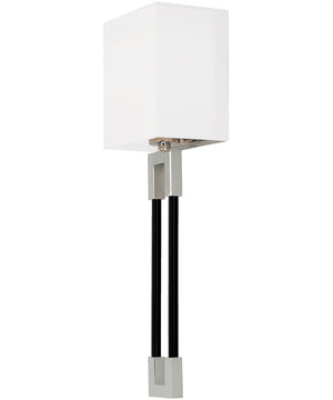 Bleeker 1-Light Sconce Polished Nickel and Black