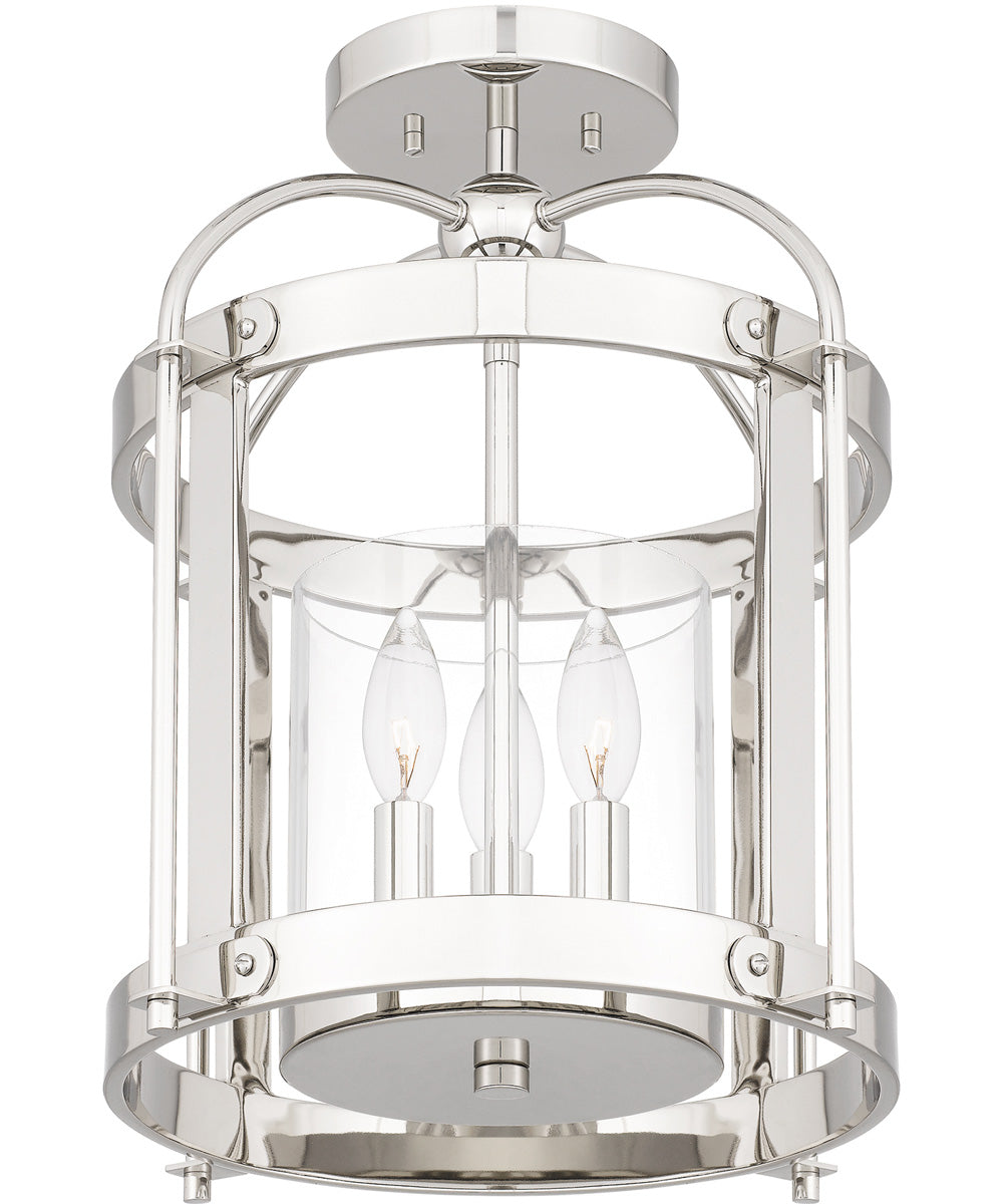 McPherson 3-light Semi Flush Mount Polished Nickel