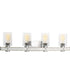 Gulliver 4-Light Clear Seeded Glass Coastal Bath Vanity Light Galvanized Finish