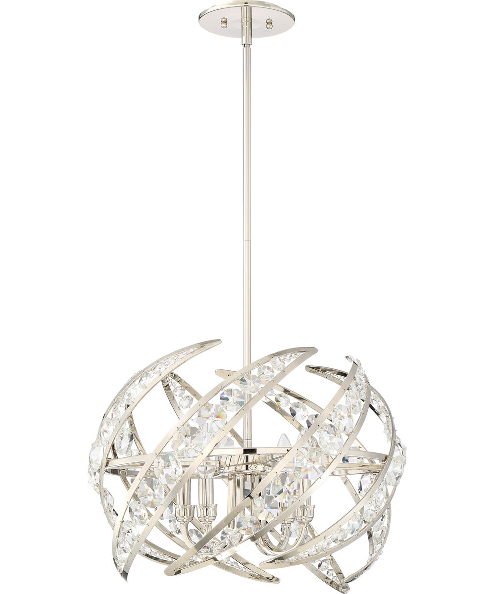 Crescent 4-light Pendant Polished Nickel