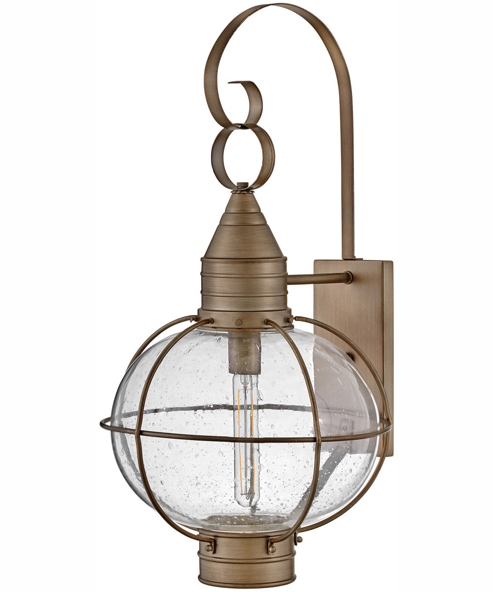 Cape Cod 1-Light Large Wall Mount Lantern in Burnished Bronze