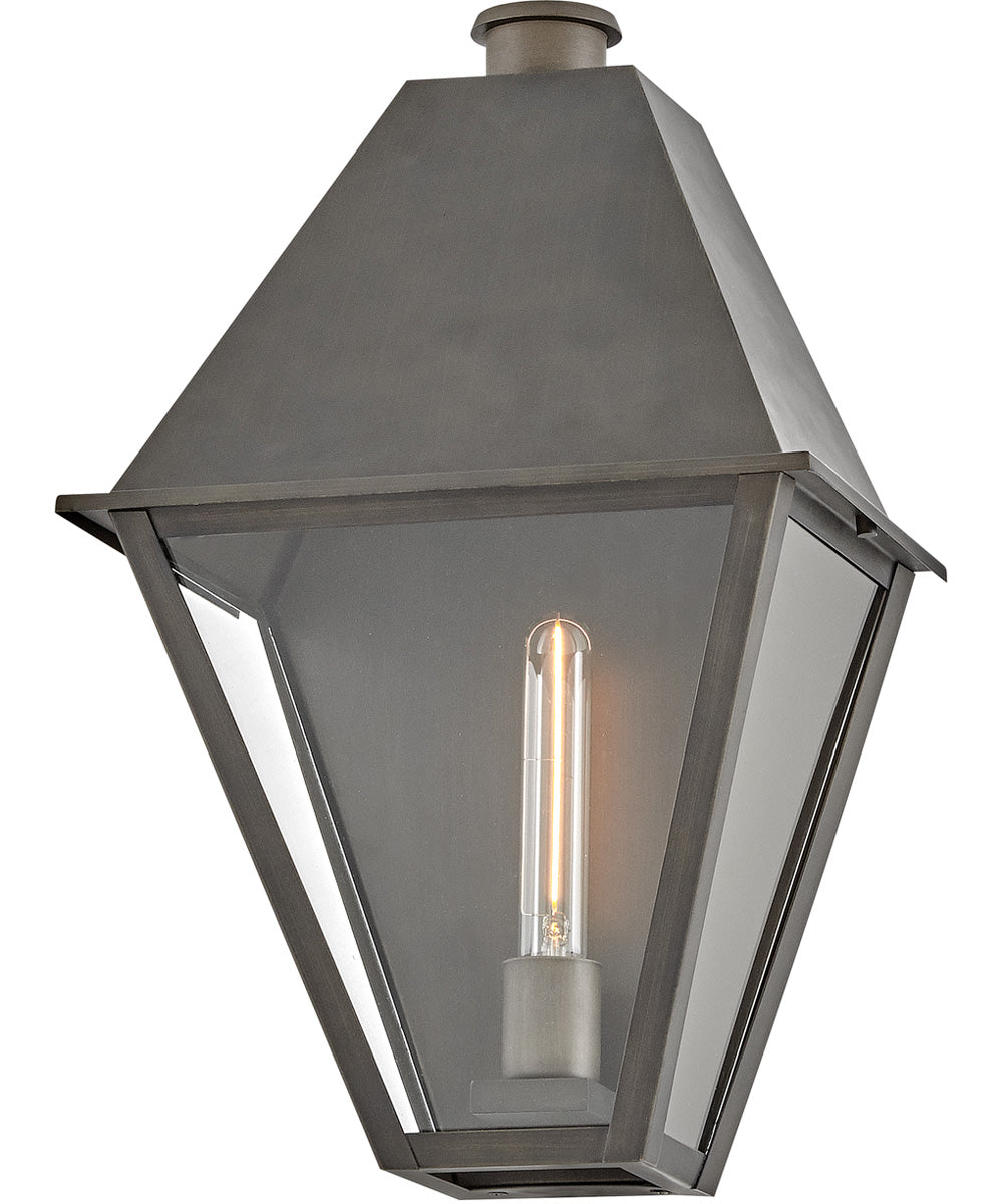 Endsley 1-Light Medium Wall Mount Lantern in Blackened Brass