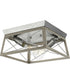 Briarwood 2-Light Galvanized Bleached Oak Farmhouse Style Flush Mount Ceiling Light Galvanized Finish