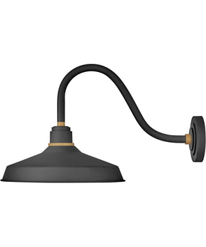 1-Light Medium Gooseneck Outdoor Barn Light in Textured Black