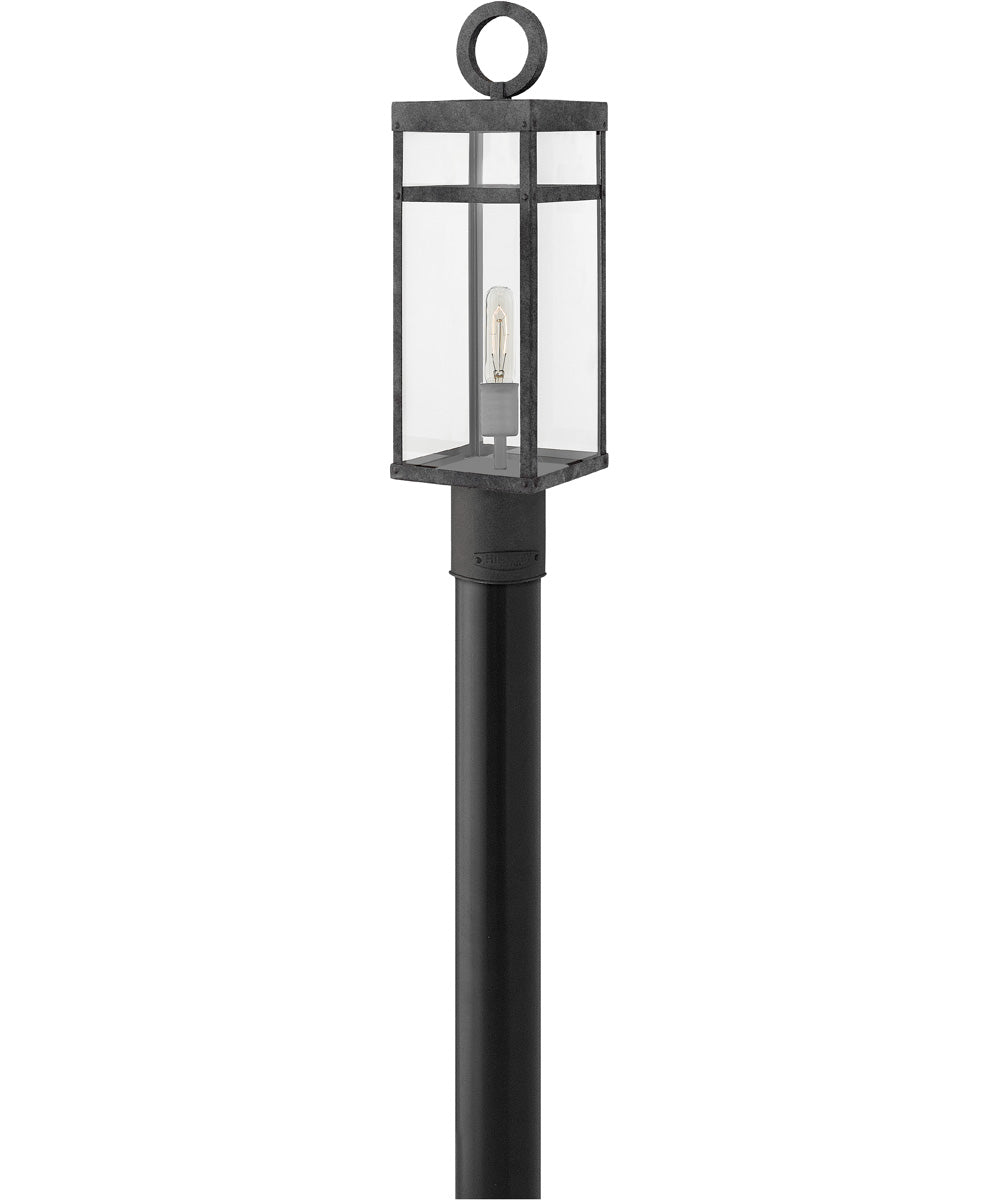 Porter 1-Light LED Medium Outdoor Post Top or Pier Mount Lantern in Aged Zinc