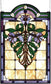 35"H x 22"W Nouveau Lily Stained Glass Window