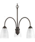 Gather 3-Light Etched Glass Traditional Chandelier Light Antique Bronze