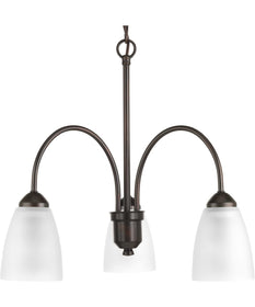 Gather 3-Light Etched Glass Traditional Chandelier Light Antique Bronze