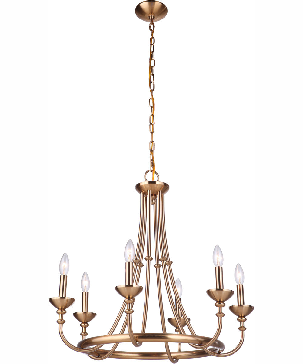 Marlowe 6-Light Chandelier Satin Brass