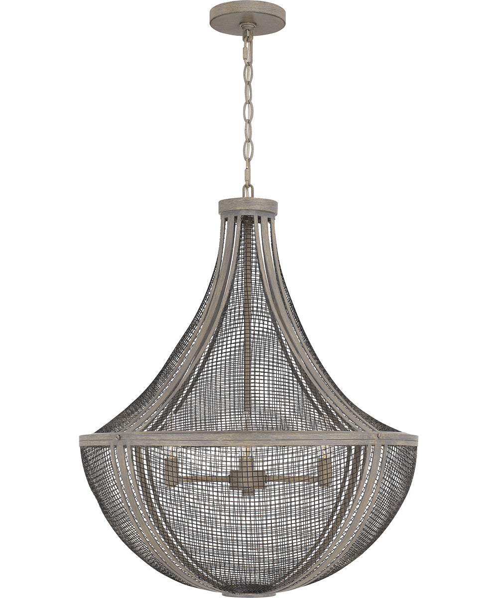 Hallie 4-light Pendant Distressed Grey Wood