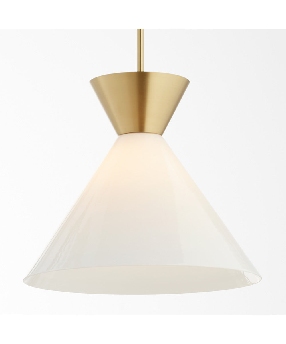 Beldar 1-light Pendant Aged Brass w/ Gloss Opal
