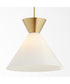 Beldar 1-light Pendant Aged Brass w/ Gloss Opal