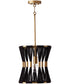 Bianca 1-Light Pendant Black Rope and Patinaed Brass
