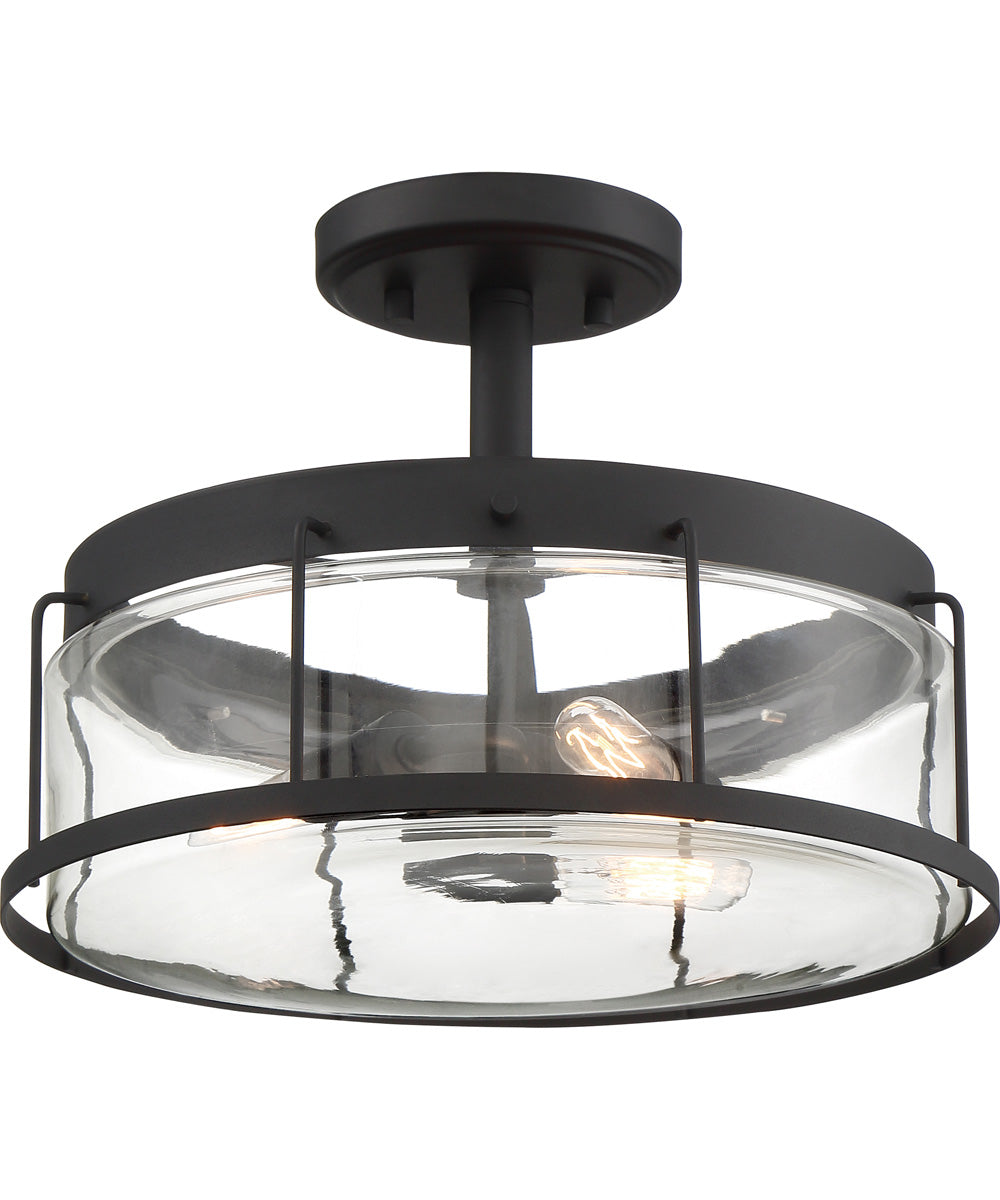 Ludlow Medium 3-light Semi Flush Mount Earth Black