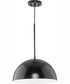Perimeter 1-Light Mid-Century Modern Pendant with metal Shade Matte Black