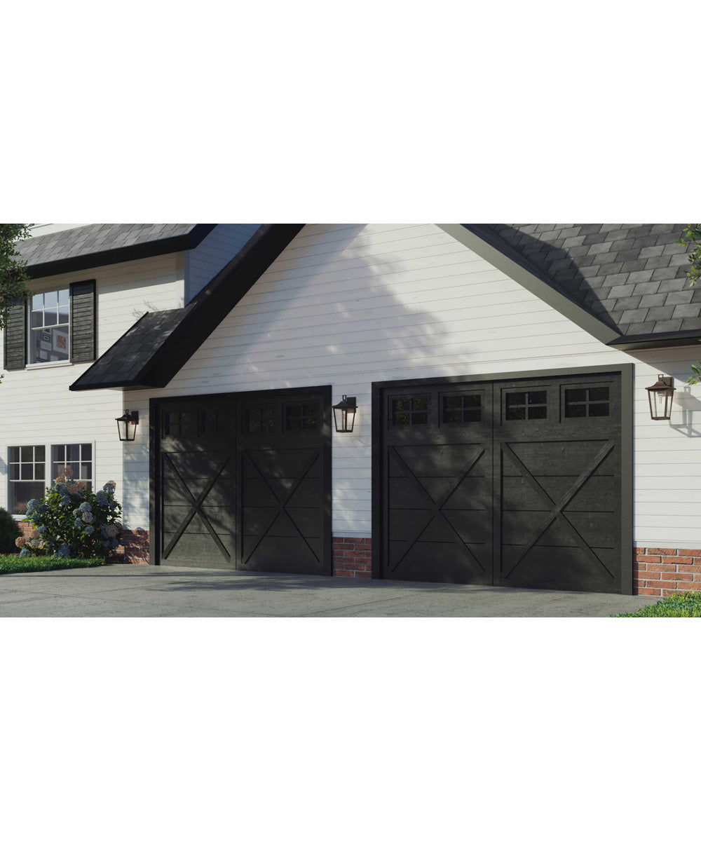 Padgett 1-Light Transitional Clear Seeded Glass Outdoor Wall Lantern Antique Bronze