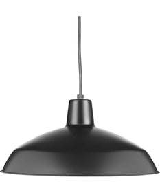 Metal Shade 1-Light Spun Metal Shade Farmhouse Pendant Light Matte Black
