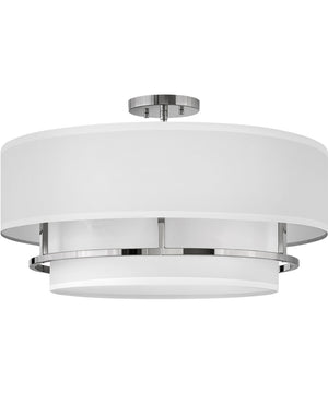 Graham 4-Light Large Semi-flush Mount in Polished Nickel