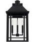 Braden 3-Light Outdoor Wall Mount In Black With Clear Glass
