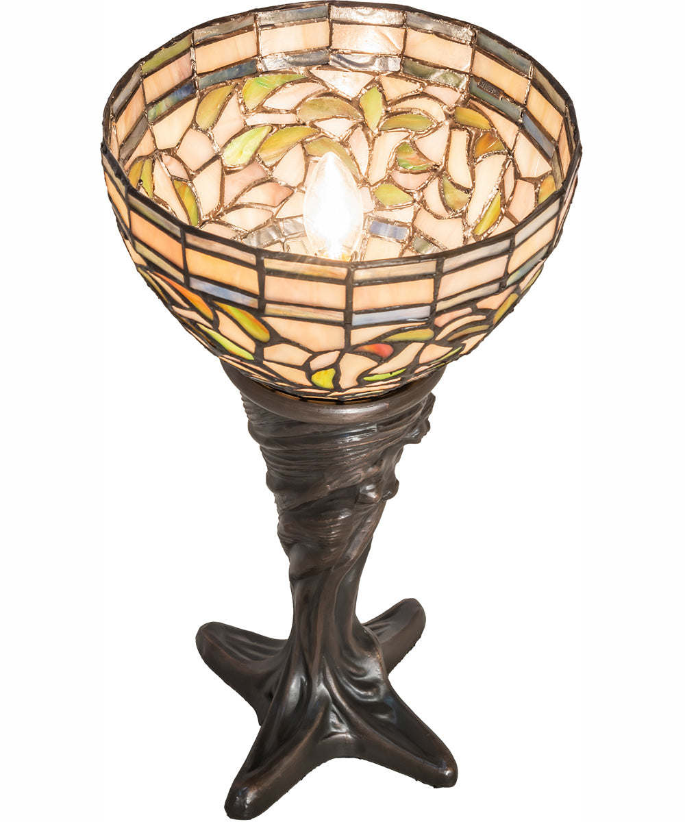 15" High Tiffany Turning Leaf Mini Lamp