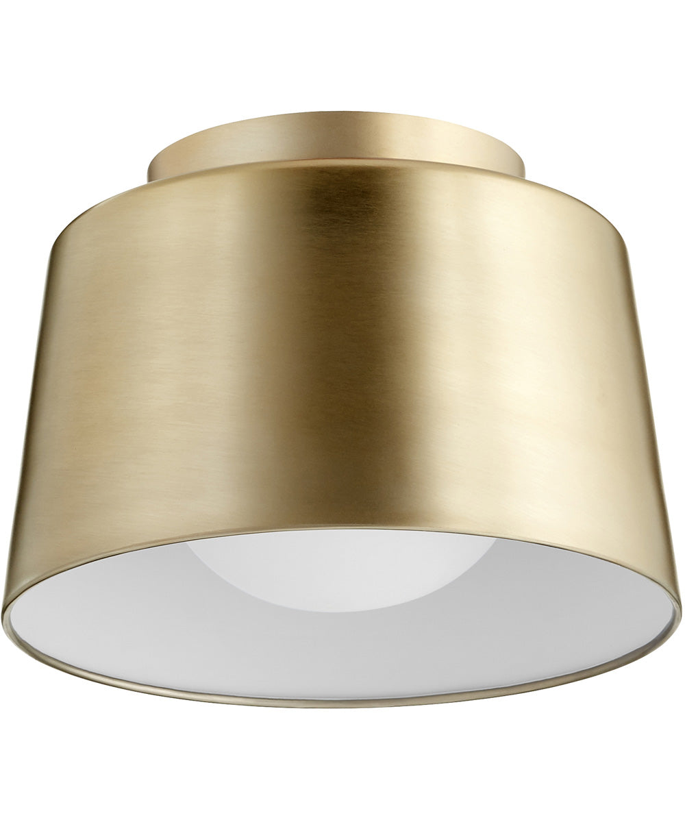 11"W 1-light Ceiling Flush Mount Aged Brass